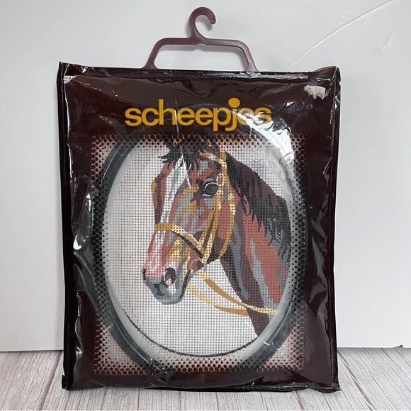 Scheepjes Framed Horse Portrait Needle Point Kit 3172 Holland Unworked Vintage - Picture 2 of 7